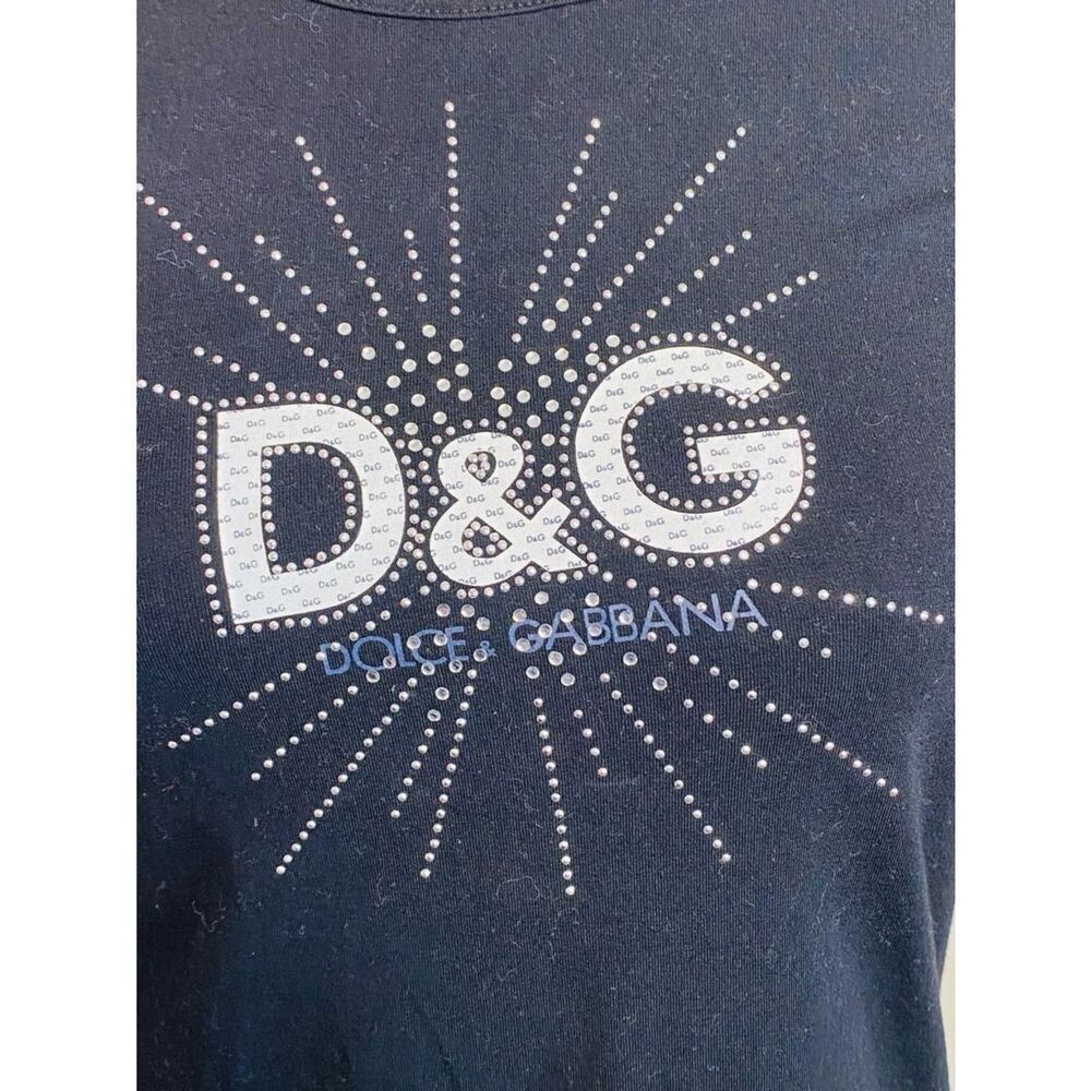 🛍️ D&G Authentic Black Short Sleeve Tee with Sparkling Logo - Picture 10 of 13